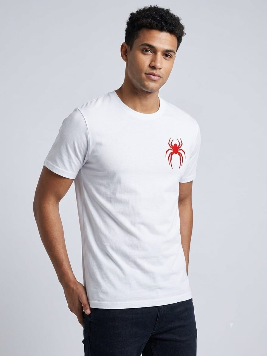 WhatsApp Image 2026-08-05 at 17.45.50 (1) White Spider Graphic T-Shirt for Men - Image 1