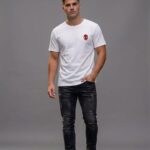White Minimal Spider Logo T-Shirt for Men