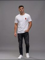 White Minimal Spider Logo T-Shirt for Men