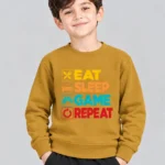 Kids’ Eat Sleep Game Repeat Sweatshirt (CODE:KSS032)