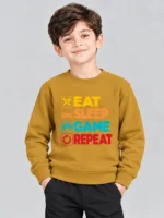 Kids’ Eat Sleep Game Repeat Sweatshirt (CODE:KSS032)