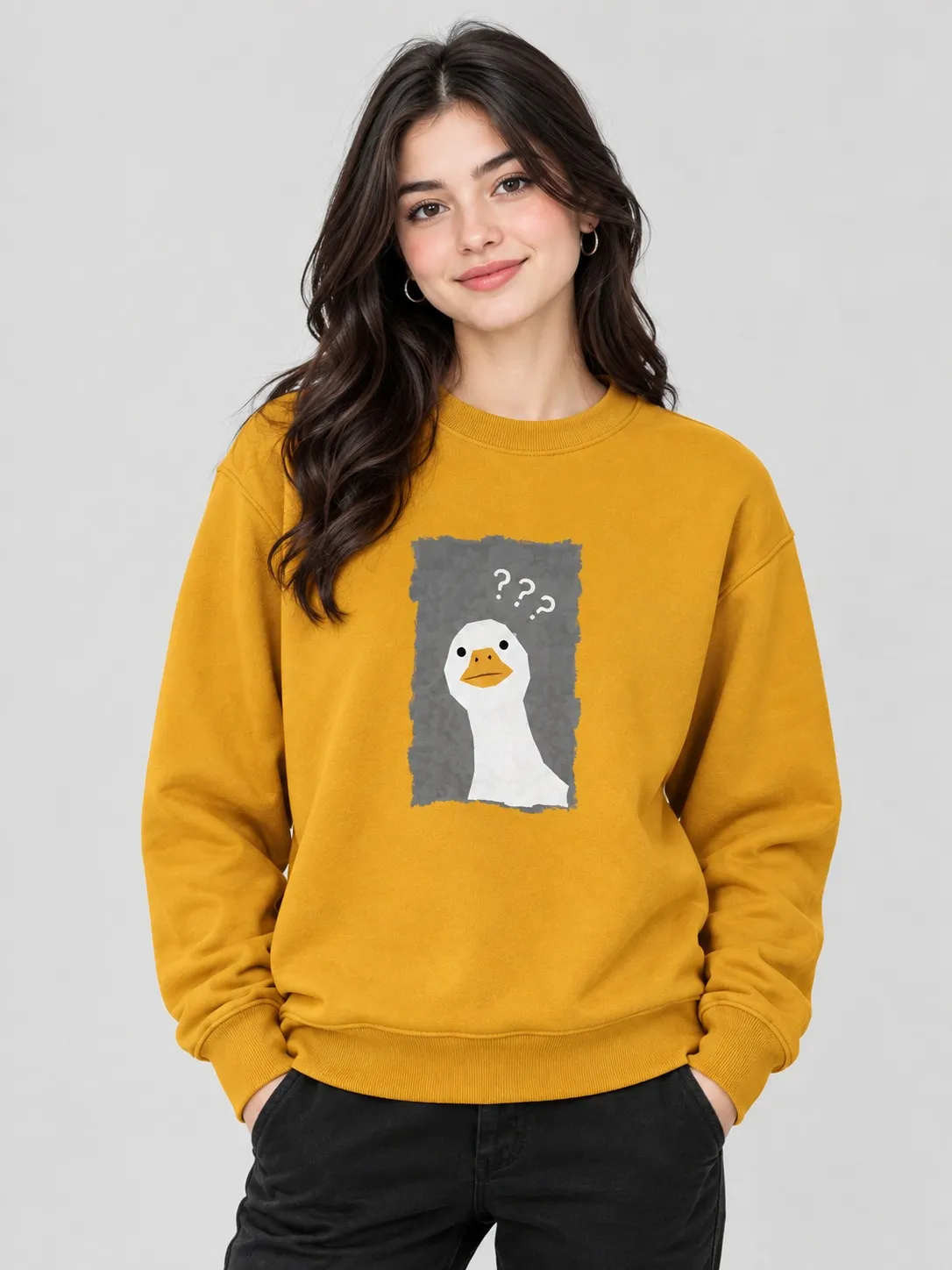 3aa5191a-ea1a-4076-abe2-8eefcf4ca6de Women’s Cute Duck Sweatshirt (CODE:WSS001) - Image 1
