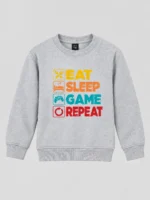 Kids’ Eat Sleep Game Repeat Sweatshirt (CODE:KSS031) - Image 2