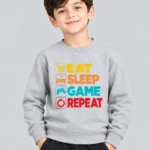 Kids’ Eat Sleep Game Repeat Sweatshirt (CODE:KSS031)