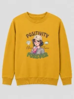 Little Girl's mustard 'Positivity' Sweatshirt (CODE:GSS015) - Image 2