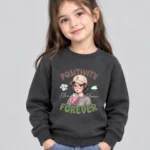 Little Girl's charcoal 'Positivity' Sweatshirt (CODE:GSS013)