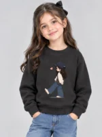 Kids' Cute Cartoon Girl Sweatshirt (CODE:GSS006)