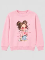 Kids’ baby pink cute Girl Sweats Shirt (CODE:GSS003) - Image 2