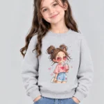 Kids’ Light grey cute Girl Sweats Shirt (CODE:GSS002)