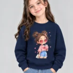 Kids’ navy blue cute Girl Sweats Shirt (CODE:GSS005)