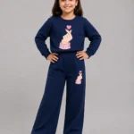 Premium Girls’ Tracksuit (heart-Navy blue)