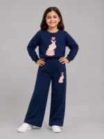 Premium Girls’ Tracksuit (heart-Navy blue)