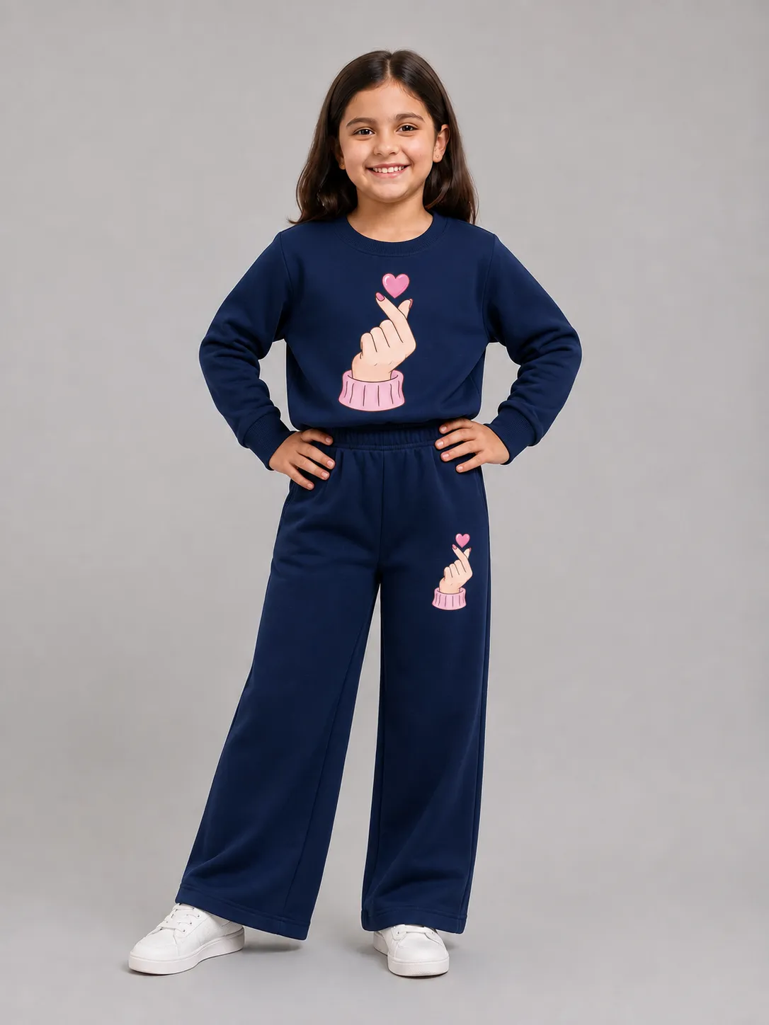 ChatGPT Image Sep 2, 2026, 04_04_03 PM Premium Girls’ Tracksuit (heart-Navy blue) - Image 1
