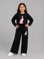 Premium Girls’ Tracksuit (heart-black)