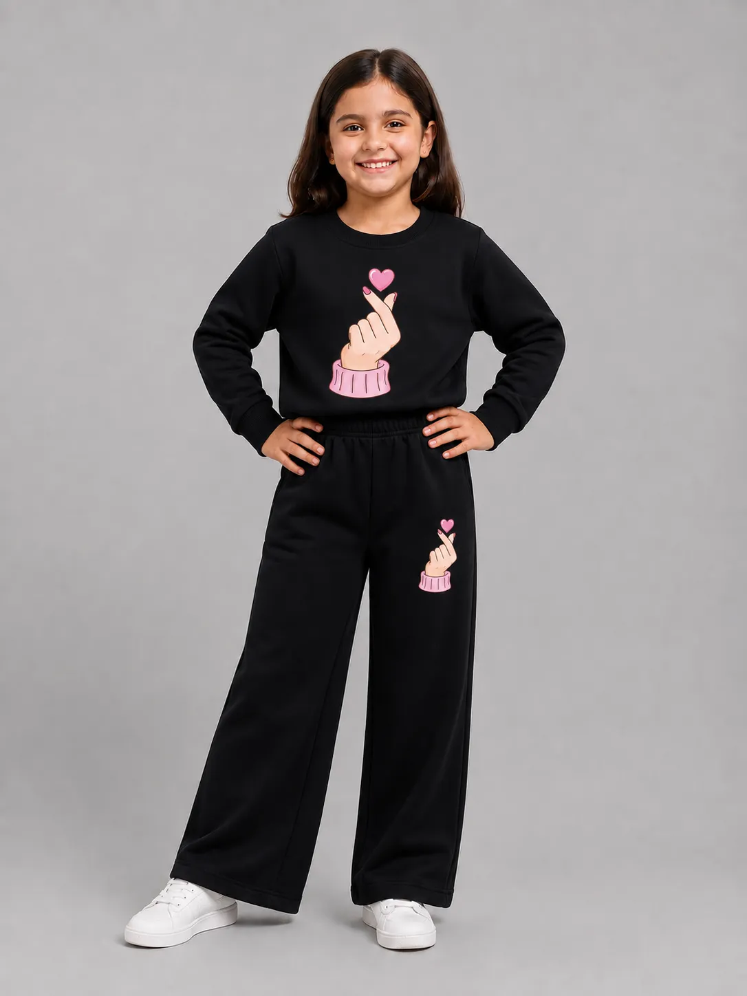 ChatGPT Image Sep 2, 2026, 04_04_35 PM Premium Girls’ Tracksuit (heart-black) - Image 1