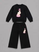 Premium Girls’ Tracksuit (heart-black) - Image 2