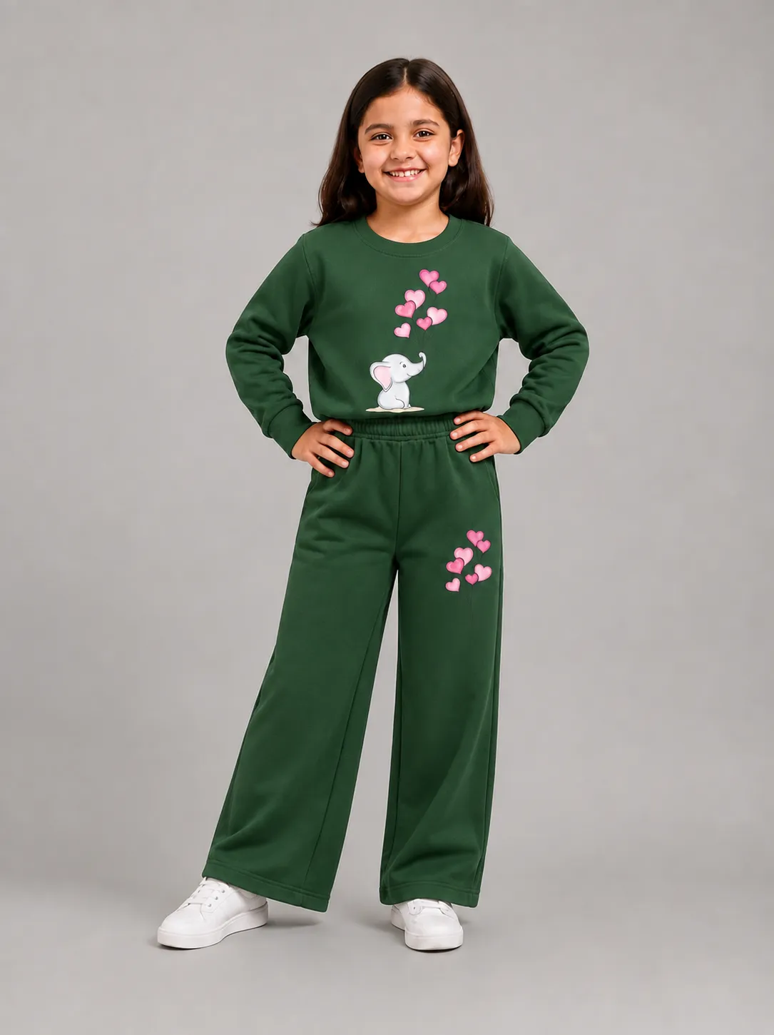 ChatGPT Image Sep 2, 2026, 05_51_23 PM Premium Girls’ Tracksuit (Elephant-green) - Image 1