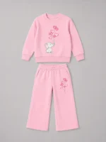 Premium Girls’ Tracksuit (Elephant-babypink) - Image 2