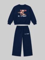 Premium Girls’ Tracksuit (Kpop-navyblue) - Image 2