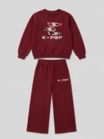Premium Girls’ Tracksuit (Kpop-mehroon) - Image 2