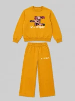 Premium Girls’ Tracksuit (Kpop-Yellow) - Image 2