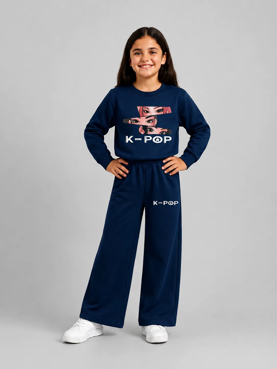 ChatGPT Image Sep 3, 2026, 07_11_18 PM Premium Girls’ Tracksuit (Kpop-navyblue) - Image 1