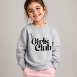 Girls sweat shirt (the girls club-light grey)