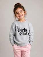 Girls sweat shirt (the girls club-light grey)