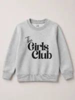 Girls sweat shirt (the girls club-light grey) - Image 2
