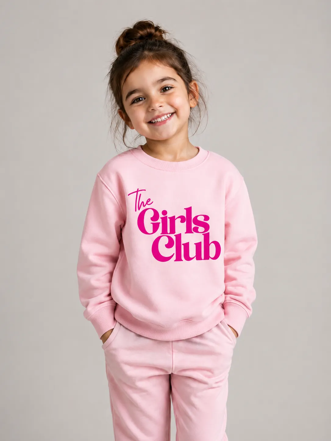 ChatGPT Image Sep 5, 2026, 06_10_43 PM Girls sweat shirt (the girls club-baby pink) - Image 1