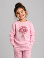 Girls sweat shirt (Heart Balloon Bundle-baby pink)