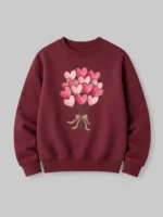Girls sweat shirt (Heart Balloon Bundle-Maroon) - Image 2