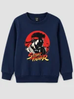 Kids’ Navy Blue Street Fighter Sweatshirt (CODE:KSS012) - Image 2