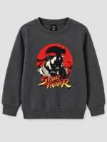 Kids’ charcoal Street Fighter Sweatshirt (CODE:KSS019) - Image 2