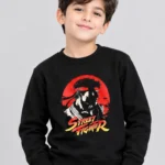 Kids’ Black Street Fighter Sweatshirt (CODE:KSS004)