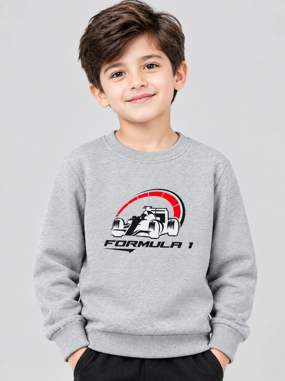 ChatGPT Image Sep 8, 2026, 05_22_22 PM Kids’ grey Formula 1 Sweatshirt (CODE:KSS010) - Image 1