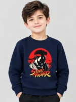 Kids’ Navy Blue Street Fighter Sweatshirt (CODE:KSS012)