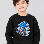 Kids’ Black Sonic Sweatshirt (CODE:KSS015)