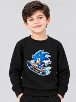 Kids’ Black Sonic Sweatshirt (CODE:KSS015)