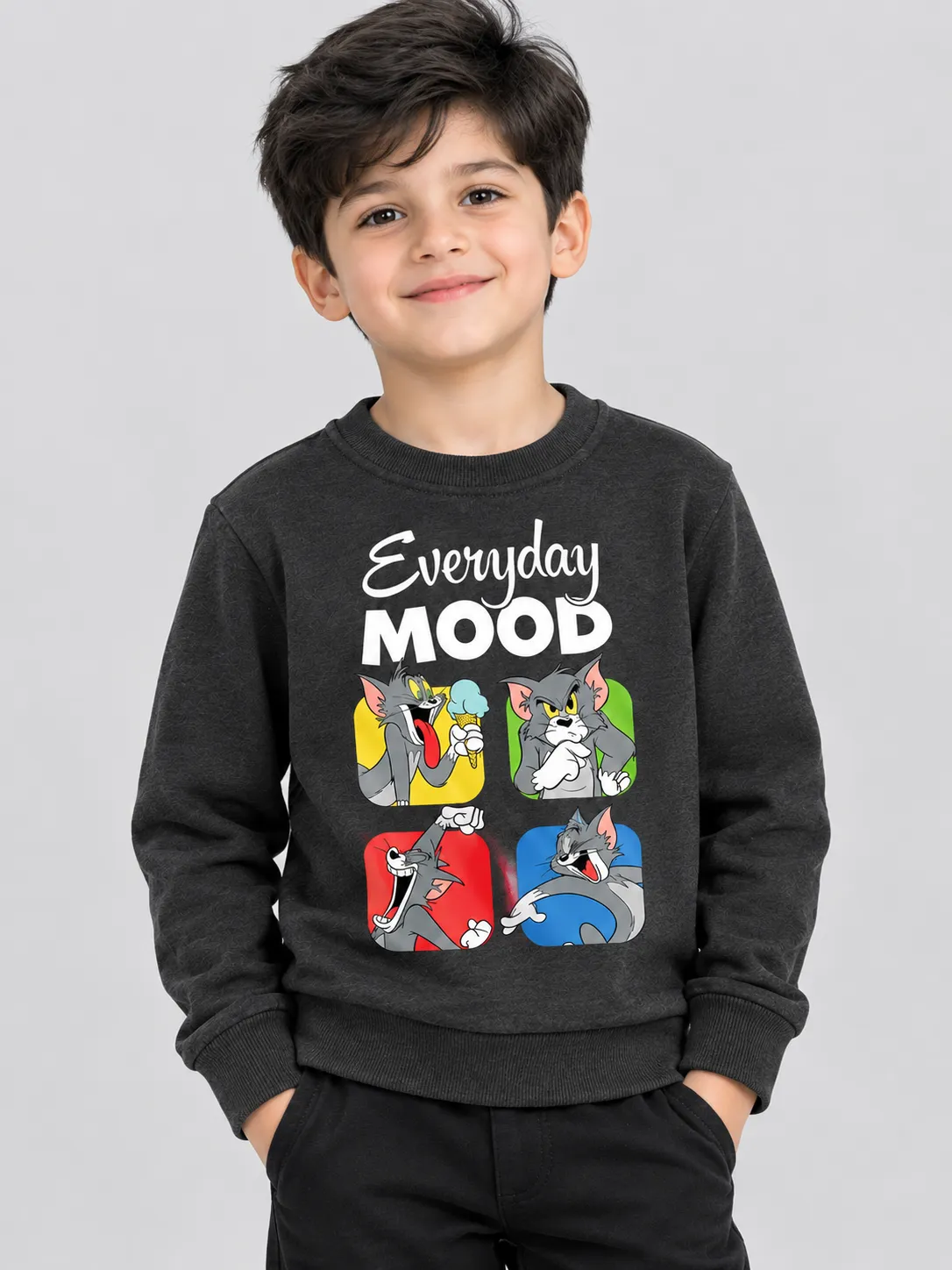 ChatGPT Image Sep 9, 2026, 03_20_41 PM Kids’ Charcoal Tom Sweet Shirt (CODE:KSS017) - Image 1