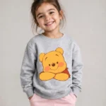 Girls sweat shirt (Pooh Bear-light grey)