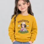 Little Girl's mustard 'Positivity' Sweatshirt (CODE:GSS015)