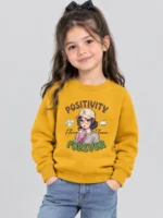 Little Girl's mustard 'Positivity' Sweatshirt (CODE:GSS015)