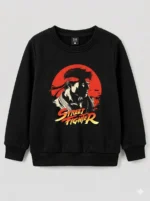 Kids’ Black Street Fighter Sweatshirt (CODE:KSS004) - Image 2
