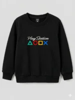 Kids’ Black PlayStation Sweatshirt (CODE:KSS013) - Image 2