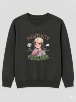 Little Girl's charcoal 'Positivity' Sweatshirt (CODE:GSS013) - Image 2