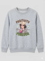 Little Girl's light grey 'Positivity' Sweatshirt (CODE:GSS012) - Image 2