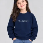 Girls’ Navy Blue MONDAY Sweatshirt (CODE:GSS026)