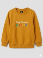 Kids’ mustard PlayStation Sweatshirt (CODE:KSS021) - Image 2