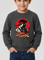Kids’ charcoal Street Fighter Sweatshirt (CODE:KSS019)